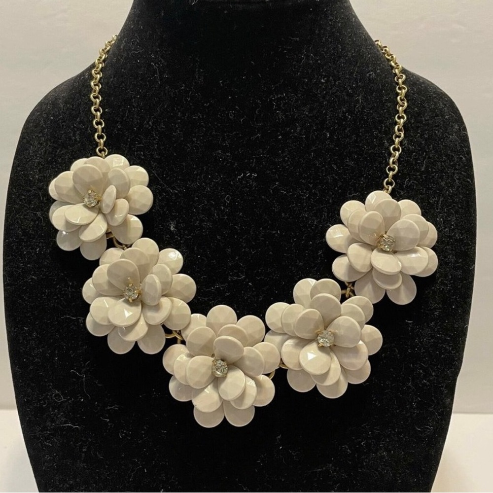 J Crew Floral Rhinestone Necklace